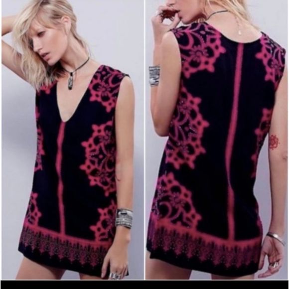 Free people geodesic dunes beaded dress L - Picture 1 of 15